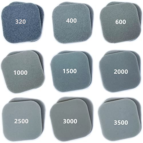27 Pcs Sanding Sponge Soft Touch Sanding Pads,Sand Paper, Mesh Sanding Polishing Pads for Craft Polishing Repairing, 2 x 2 Sanding Blocks, 9 Kinds Grit from 320 to 3500