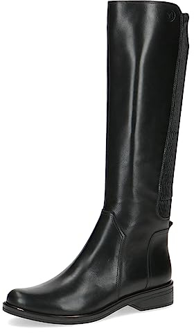 CAPRICE Bottes femme hautes à talons à fermeture éclair élégantes, Noir (Black Comb), 38,5 EU