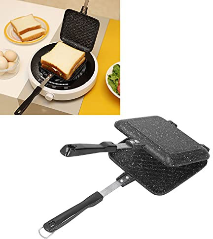 Sandwichera, Sartén De Doble Cara, Tostadora De Sándwich De Aluminio Antiadherente, Sartén Plegable Para Tortillas De Panqueques, Fabricante De Desayuno De Cocina Para Gofres De Pan
