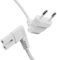 ETEC Euro Cable de alimentación, Conector Euro de 90° a Enchufe IEC C7 de 90°, Cable de alimentación para electrodomésticos, 2,00 m, Blanco