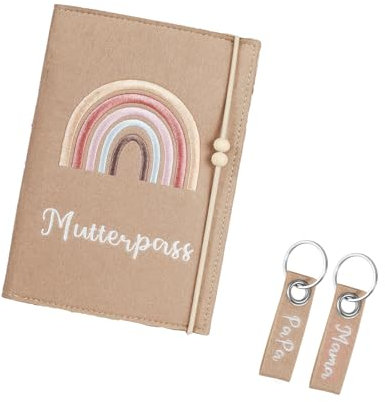 Étui de Protection pour Carnet de Maternité,Pochette Carnet de Santé avec 2 Porte-Clés,Étui pour Passeport de Maternité en Feutre avec Compartiments pour Cartes D'assurance,Carnets de Vaccination