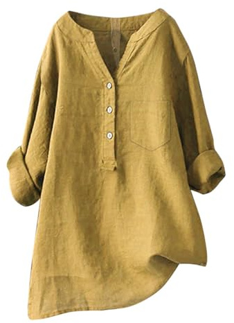 Camisetas Para Mujer Chulas Blusas Verano Blancas Sobrecamisa Camiseta Verde Manga Larga Rayas Rojas Y Azul Camisa De Deporte Blusa Blanca Premama Fiesta Oversize Amarillo