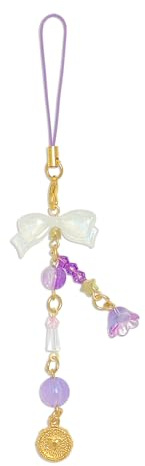 cioatu 1-4PCS Cute Phone Charms Aesthetic Y2K Cell Phone Charms Strap Pink Strawberry Butterfly Star PhoneCharm Y2K Accessories for Bag Keychain Airpods Camera Pendants Decor (Purple)