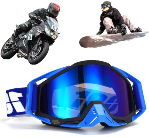 Occhiali da motocross, antivento e antipolvere, occhiali da sci, occhiali da cross per dirt bike, anti-appannamento e UV, occhiali da corsa fuoristrada, per ciclismo, sci di fondo, ATV, UTV (Nero 16)