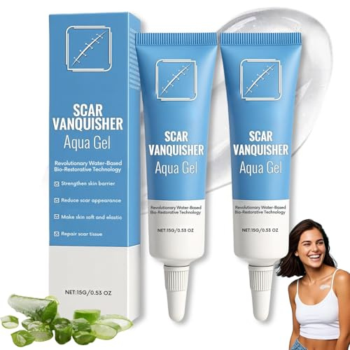 2PCS Silicone Scar Gel, Scar Gel for Scar Removal, Helps Improve The Appearance of Old & New Raised Scars, Ideal for Keloid Scar, Acne Scar, New and Old Scars, Safe Non-Greasy Formula (30ml)