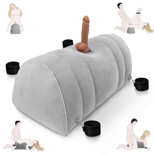Sex Pillow Chair Swing Inflatable Cushion Bench Couples Sex Toys BDSM Kit & Suction Cup Realistic Dildo Mount, BDSM Toys Bondage Restraints Cuffs Adult Sex Toys for Men Women Couple Sex Toy Game