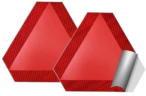 Varningstrianglar för bil Varningsdekal Röd reflekterande varningstriangel Bilsäkerhetsskylt Vattentät dekal för fordonsnödsituation(Triangle-Red 2PCS)