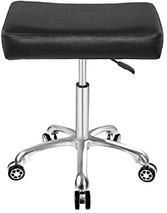 Antlu Hocker Mit Rollen Rollhocker Höhenverstellbar Drehstuhl Drehhocker Arbeitshocker Bürohocker Sitzhocker Kücheocker (Schwarz)