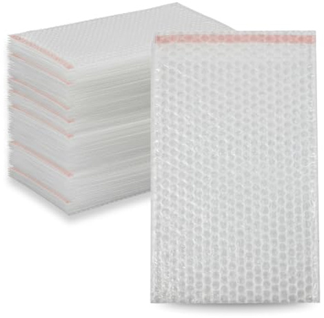 200 pezzi. Buste imbottite con aletta autoadesiva, 320 x 480 + 50 mm, sacchetto di pluriball, sacchetti imbottiti, sacchetti in pellicola a bolle d'aria/pellicola imbottita.