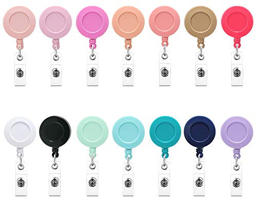 Soleebee Schlüssel JoJo Ausziehbar Ausweis JoJo Schlüsselanhänger für Krankenschwester Lehrer Student, ID Name Badge Holder mit 360 ° drehbarer Krokodilklemme für Kartenhalter Ausweishüllen - 12 Stk