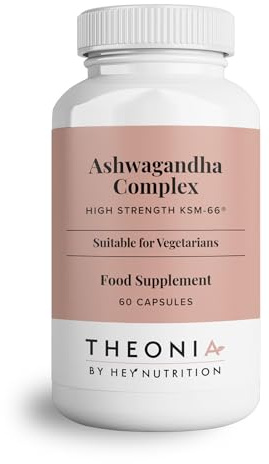 Theonia Ashwagandha Complex 9000mg Supplement - High Strength KSM-66 - Boosts Mood & Energy - Reduces Stress - UK Manufactured - All Natural, Non-GMO - 60 Vegan Capsules
