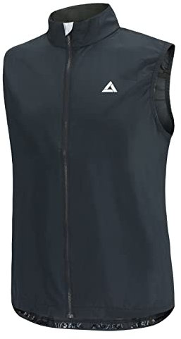 Airtracks Herren Fahrradweste Laufweste Pro Line Radweste Leichte Wind Weste Reflektierend Winddicht Ärmellos Windstopper Atmungsaktiv S M L Xl XXl 3XL 4XL - schwarz - L