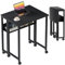 GreenForest Kleiner Schreibtisch Klappbar, 63 cm Klappschreibtisch mit Rollen, Einfache Montage Klappbarer Schreibtisch mit Stauraum, Home Office Klapptisch, Schwarz