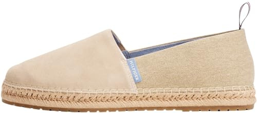 Tommy Hilfiger Alpargatas Hombre Flex Mix de Ante, Beige (Sandalwood), 43