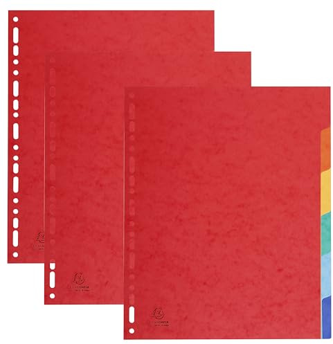 Exacompta 3-pack registerset flexibel kartong 6 blanka flikar A4 Maxi