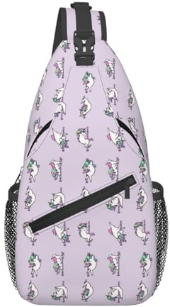 HFGAASSH Bolsa de Pecho Unicornio Pole Dance Club Hombres Bandolera Mochila Viaje Senderismo Mochila de día Bolsa de Hombro Regalos de Deportes Navide?os