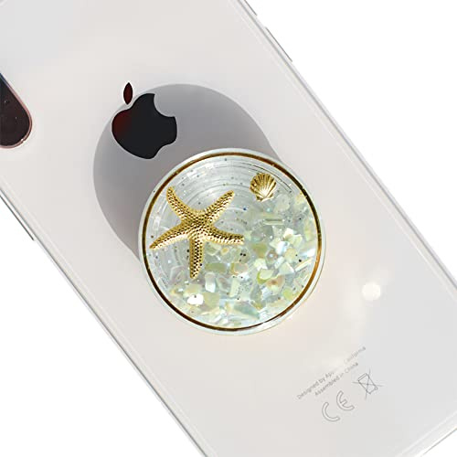 On The Grip Elegant Ocean Style Expandable Collapsible Mobile Phone Grip Stand Holder for Smartphone Tablet Cell Phone Accessory (Creme)