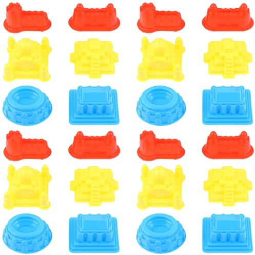FIXOSHEE Juego de Moldes para Castillos de Arena para 30 Piezas de Plástico PP Seguro, Color Aleatorio, Kit de Construcción de Playa y Juegos al Aire Libre E Interiores Color Aleatorio