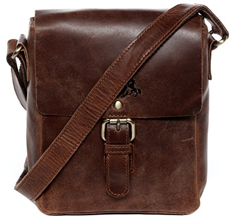 SID & VAIN Messengerväska Yale liten axel kurirväska äkta läder iPad tum laptop cross-body väska läderväska kvinnor och män brun