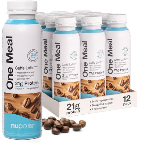 NUPO® Mahlzeitenersatz Trinkmahlzeit zum abnehmen [Caffe Latte - 12 Stk.] - Diät Drink zum abnehmen - Abnehm Shake Mahlzeitersatz - Drink Mahlzeit - Nahrungsersatz - Flüssignahrung Mensch