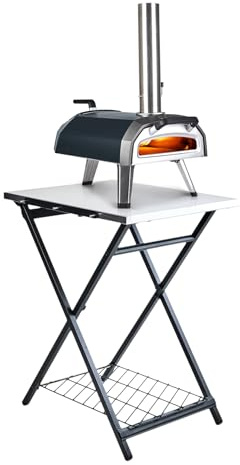 Ooni Tavolo pieghevole – Tavolo da forno per pizza all'aperto portatile – Tavolo da esterno pieghevole in acciaio inossidabile