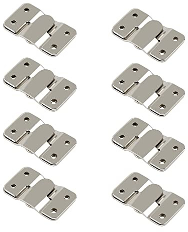 2.1*1.18in (54mm*30mm) 8 Pairs Flush Mount Bracket, Stainless Steel Interlock Hanging Buckle, Z-Clip Photo Frame Hook for Large Picture Display Art Gallery Wall Mount Hardware (Sliver)