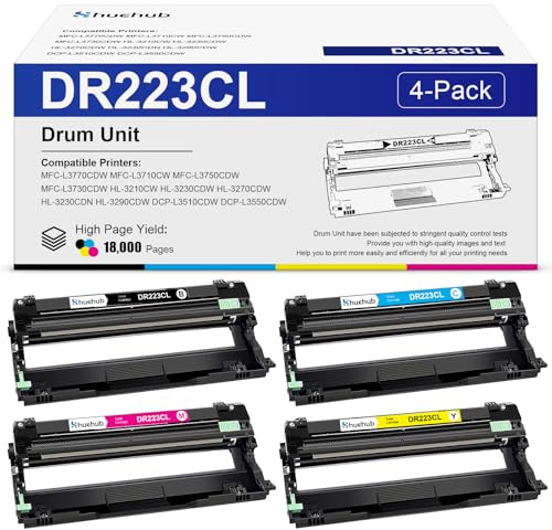 DR223CL Drum Unit Set 4-Pack Replacement for Brother DR-223CL DR223 DR 223 CL Drum Unit for HL-3210CW HL-3230CDW HL-3270CDW HL-3290CDW MFC-L3710CW MFC-L3750CDW MFC-L3770CDW Printer (NOT Toner)