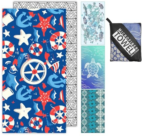 Startseite Microfibre Beach Towels for Adults - 180x100cm Lightweight Beach Towel Extra Large, Sand Free & Quick Dry Beach Towel Extra Large for Travel, Swim, Sports (Nautical Motifs)