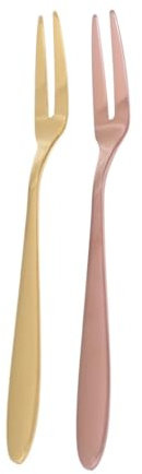 CRILSTYLEO 2-teilige Edelstahl-obstgabeln Mit 2 Zinken Dessert Und Kuchengabeln Probiergabeln Mini-besteckgabeln Für Cocktails Obst Minikuchen Gebäck Vorspeisen Salat