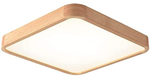 Lampada da soffitto a LED da 24 Pollici con Montaggio ad Incasso 48W Dimmerabile Sottile Decorazione da soffitto Plafoniera Plafoniera con Bordo in Legno per Interni Soggiorno Illuminazione-Luce