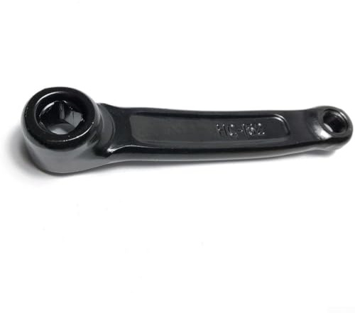 Besttoolifes Pedivella per cyclette da 152 mm, in ferro, foro quadrato, sinistra e destra, parte di ricambio per bicicletta sportiva, colore nero, filettatura 9/16-20 (destra)