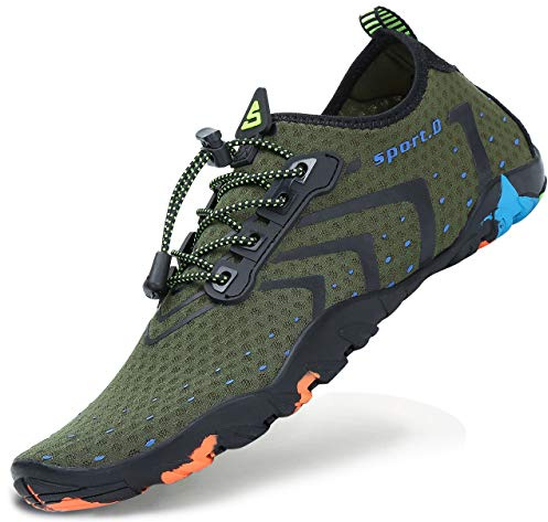 SAGUARO Scarpe da Scoglio Donna Uomo Scarpette da Mare Bagno Spiaggia Surf Yoga Water Shoes per Nuoto Piscina Spiaggia Canottaggio Vela Aqua Fiume Mare, Verde, 43 EU