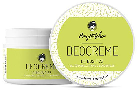 PonyHütchen - Deocreme Citrus Fizz - Feste Deo Creme vegan, ohne Alu & Tierversuche - Unisex Antitranspirant Naturkosmetik made in Germany - ideal für Handgepäck