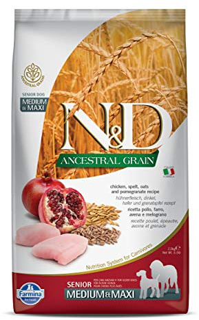 Farmina, N&D Ancestral, Pollo & Melograno, Cane Adult Senior Medium/Maxi, 2,5kg