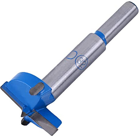 Utoolmart Forstner Broca para taladro de madera de 32mm de diámetro Vástago recto Punta de carburo cementado Agujero de carpintería profesional Sierra Cortador de madera 80mm de longitud Azul 1pcs
