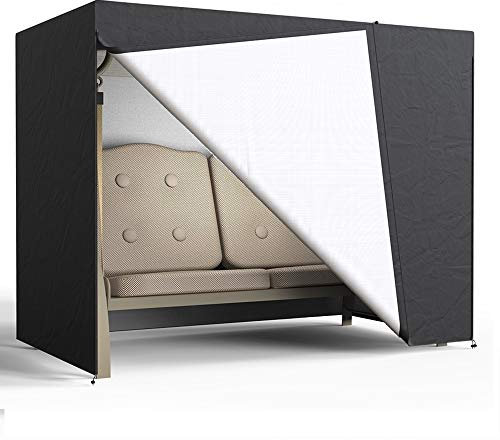 Ghopy – Funda de columpio de jardín de 2 plazas, impermeable, cortarayos UV, protección contra el viento, columpio, manta 160 x 125 x 170 cm en 210D