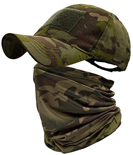 ehsbuy Camo Hüte für Männer mit Kühlung Halsgamasche Baseballmützen Gesichtsschal Maske Armee Taktische Militärmütze Halsrohr Snoods zum Laufen Jagd Camping Radfahren Angeln Outdoor Sports
