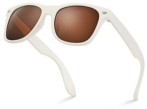 LEICO FASHION Kids Polarized Retro Sunglasses for Boys Girls Age 3-12 Shatterproof Rubberized Frame UV Protection Toddler Children Sun Glasses