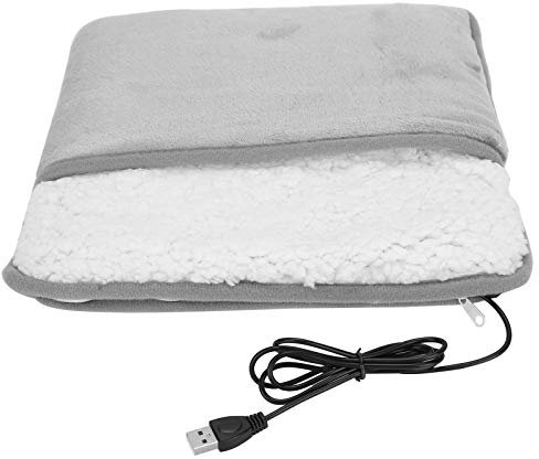 Ausla Tappetino Scaldapiedi, Riscaldamento USB, Piastra Riscaldante Rimovibile, Scaldapiedi Invernale, Uso Ufficio Domestico, Realizzato in Velluto e Finta Lana, 30 X 29 Cm