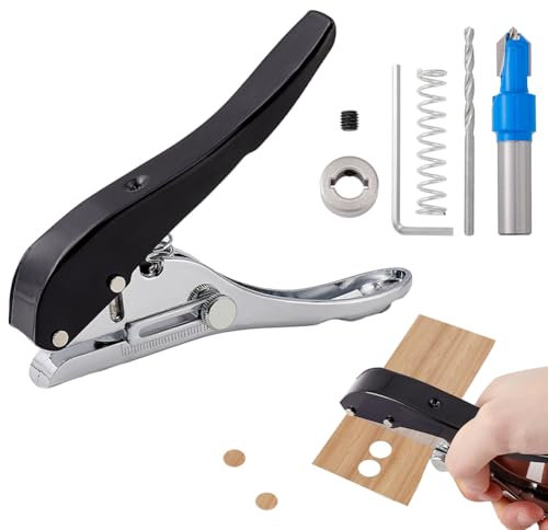 AHANDMAKER Single Hole Punch 3/8 Inch Adjustable Hole Puncher Edge Banding Punching Pliers PVC Hole Pliers Edge Puncher Plier for DIY Craft Projects Edge Banding(10mm)