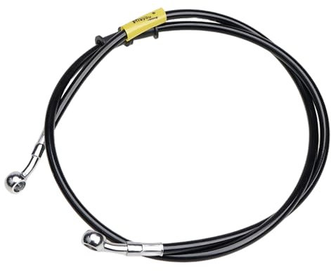 Universal Motorcycle Hydraulic Brake Hose 400-2400mm 28°-28°10mm Fixed Fittings Stainless Steel Braided Black Hose for Motorcycles, ATVs, Dirt Bikes, Street Racers