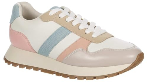 Limelight Khloee - Women's Lace-Up Casual Lifestyle Fashion Sneakers Off White, Size 8.0 Medium Width