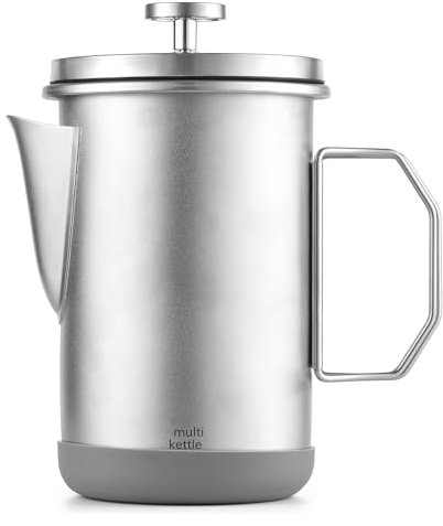 Cafetera de prensa francesa de 1 litro, prensa francesa con mango plegable, acero inoxidable, cafetera de prensa francesa