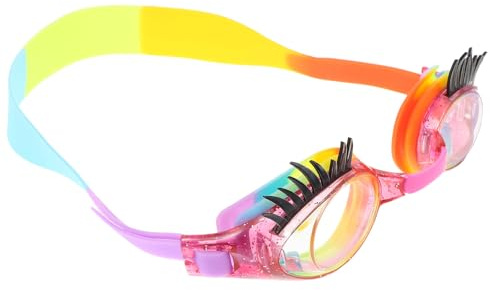 BELLIFFY Lunettes de Natation pour Garçon et Filles à Cils Colorées en Silicone Antibuée Étanches avec Étui, Protection Confortable pour Filles et Garçons, pour Piscine et Entraînement Aquatique