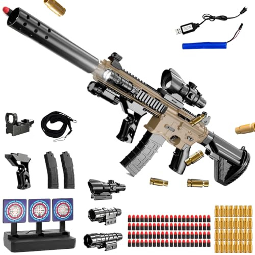 Pistola de Juguete,Pistola de Espuma Blaster,Juguete Pistola Eléctrico,Juguete de Espuma Suave,EVA Juguetes de Tiro de Blanda,para Jugar al Aire Libre,Regalos de Cumpleaños para 14 +