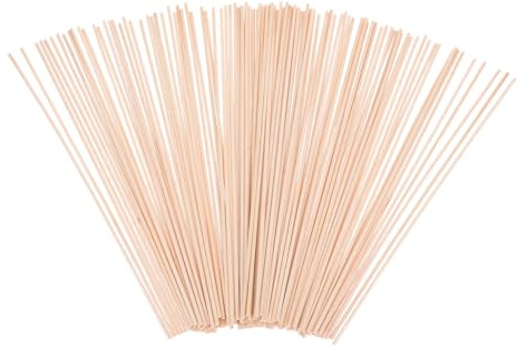 supvox Reveal Varilla Natural Redondo Madera Varillas Sticks para niños DIY Artesanía materiales 200 x 2 x 2 mm 100 Unidades