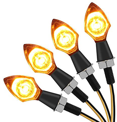 Justech 4stk 12V LED Microblinker Miniblinker Blinker Licht Motorrad mit E-Prüfzeichen M8 Lauflicht Bernstein Tagfahrlicht Wasserdichte Blinkleuchte Signal Leuchte - Transparente