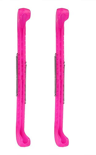 Vbestlife Eiskunstlaufschutz, 1 Paar Eishockeyschlägerabdeckungen, Universal, mit Feder, verstellbar (Rosarot),