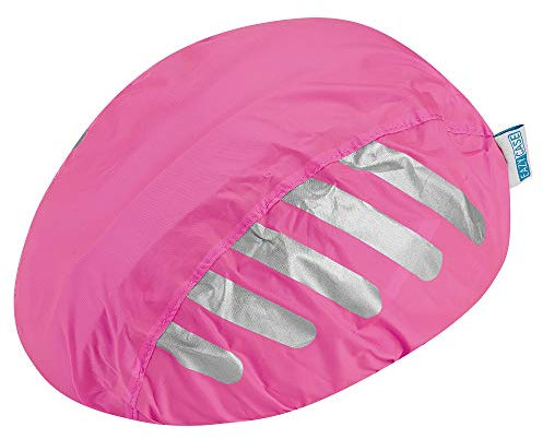 EAZY CASE Fahrradhelm Regenüberzug, Regenschutz für Helme, wasserabweisender Helmüberzug mit Gummizug, Reflektor Helmschutz Regenabdeckung für mehr Sicherheit im Straßenverkehr, Pink