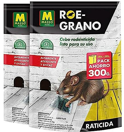 MASSÓ Raticida ROE-Grano 150GR+150GR. MASSÓ, Sistema Ecológico, Control de Roedores, Ratonera